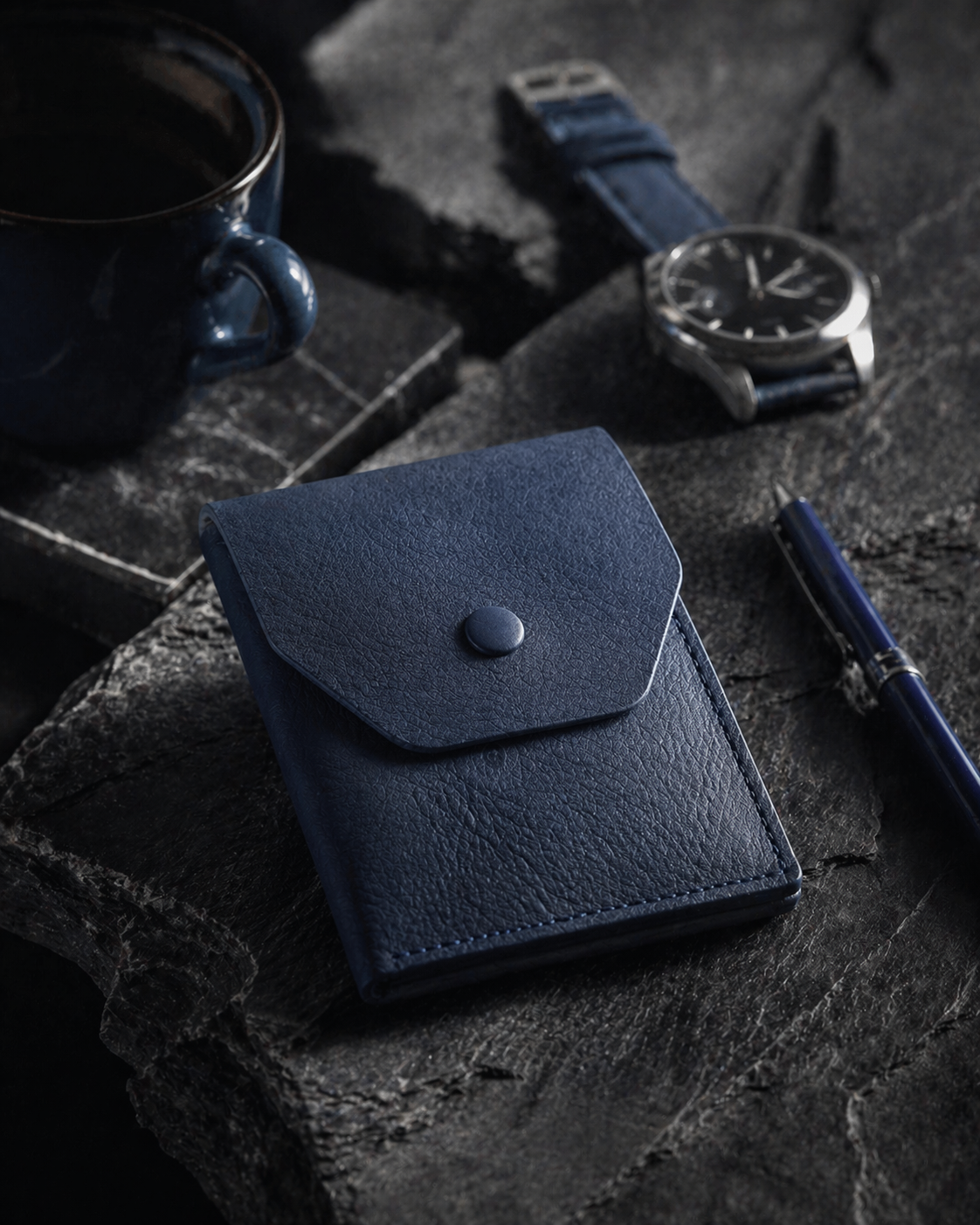Leder Portemonnaie – Blau