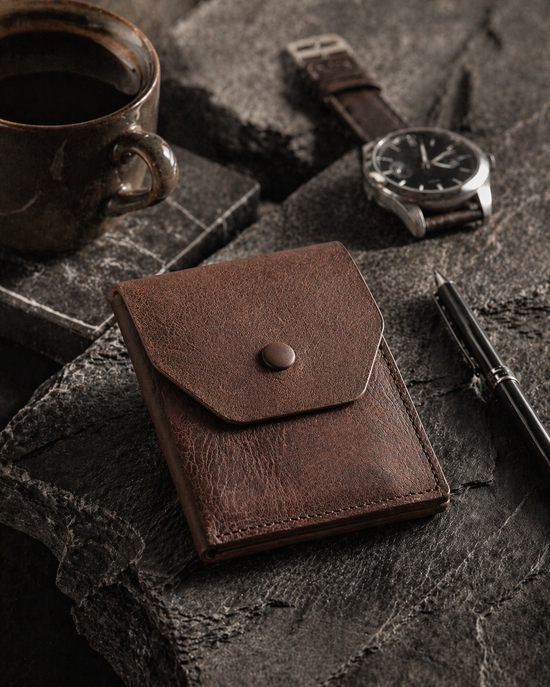 Leder Portemonnaie – Braun